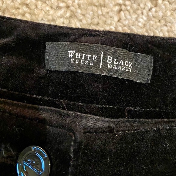 White House Black Market Blk Velvet Bootcut Pants Whimsy Goth  Size 8R - Picture 4 of 6